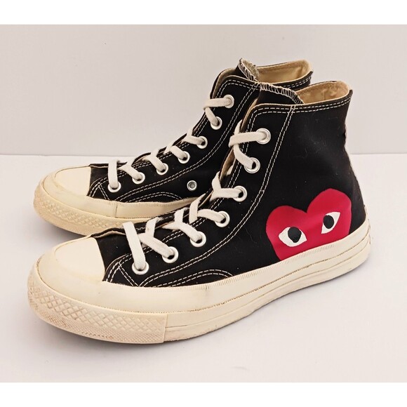 Converse X PLAY Comme des Garcons Black Hi Top Chuck 70 Ladies US 7 - Picture 13 of 13